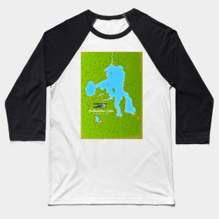 Yellowstone Lake, Wyoming Map Baseball T-Shirt